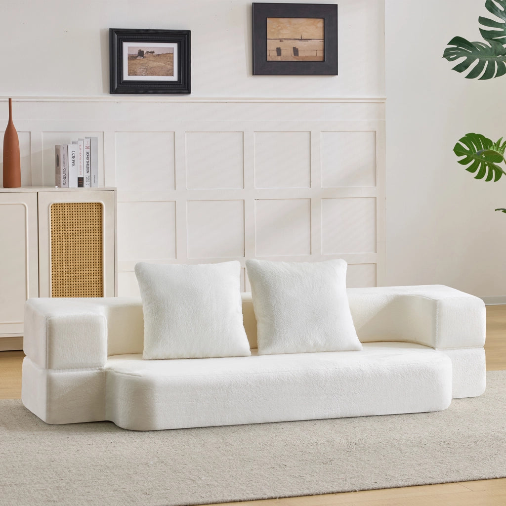 DIVANO LETTO 2 posti 31x31x110 cm Bianco crema in foam, senza montaggio