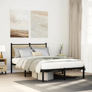 vidaXL Giroletto senza Materaso in Metallo Rovere Sonoma 120x190 cm