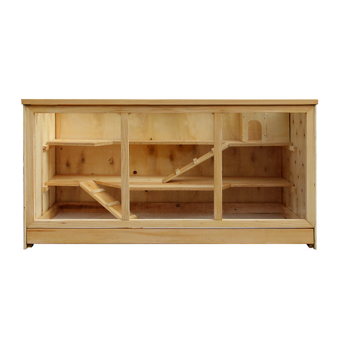 Gabbia XXL per criceti e roditori, in legno e plexiglas, con tetto apribile