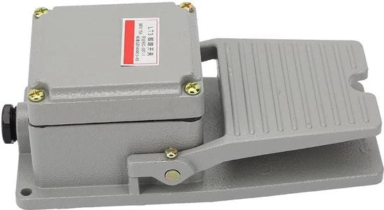 Pedale per azionamento - Momentanea Pedaliera a Piedi - Cassetta in Alluminio Antiscivolo - Contatti Argentati - LT3 - Per Strumenti Medici - Apparecchiature Tessili