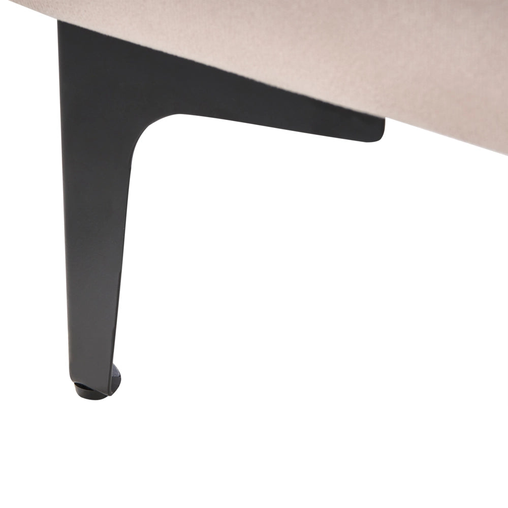 Letto matrimoniale EU Beige Chiaro Velvet 140 x 200 cm Imbottito Telaio Poggiatesta