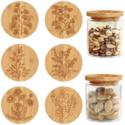 Contenitore yogurt in bambù - Coperture in bambù - 6 pezzi - Bocchette decorative - Sigillatura a tenuta di aria - Adatto per la conservazione degli alimenti