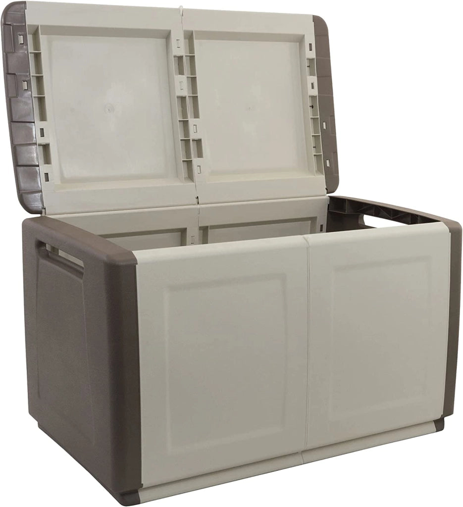BAULE TORTORA E BEIGE MULTIUSO IN POLIPROPILENE 96 X 53 X H57 CM 230 LITRI