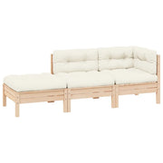 Set Divani da Giardino 3 pz con Cuscini Crema Massello di Pino cod mxl 73612