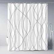 Douchegordijn antischiuma - impermeabile - 180 x 200 cm - a strisce grigie