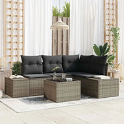 Set Divano da Giardino 5 pcs Grigio polyrattan 3347049
