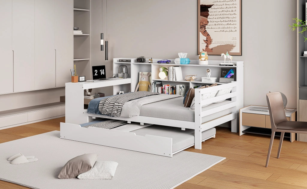 Letto divano multifunzione legno bianco 90x200 cm