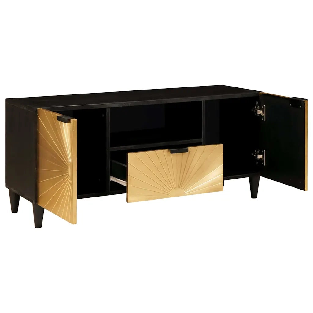 Mobile TV Nero e Oro 105 x 33 x 46 cm Legno multistrato 4017842