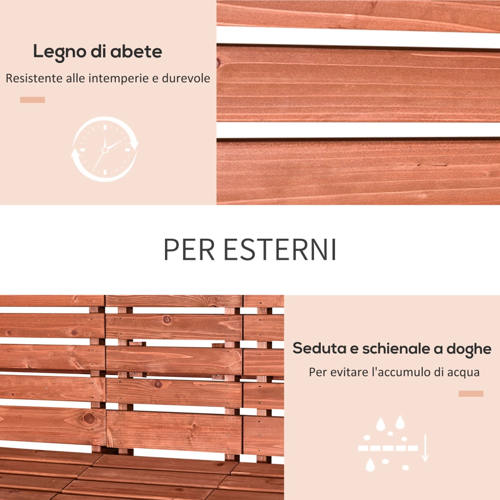 Panchetta da Giardino Legno Abete 2/3 Posti ¨C zephmum ¨C 160x68x92cm