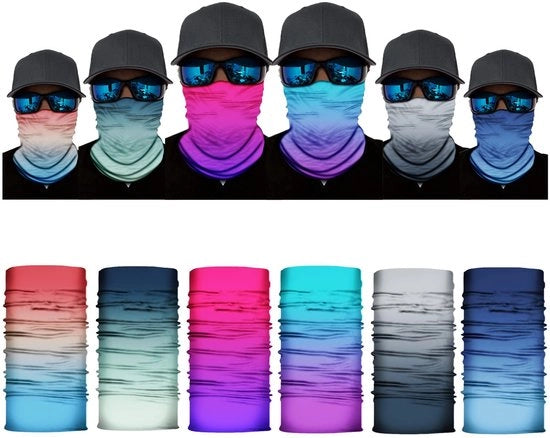 Multifunzionale Foulard Elastico - Cappello da Sole - Foulard Adesivo - UV-Resistente - Respirante - 6 Pezzi con Borsa - Sciarpa