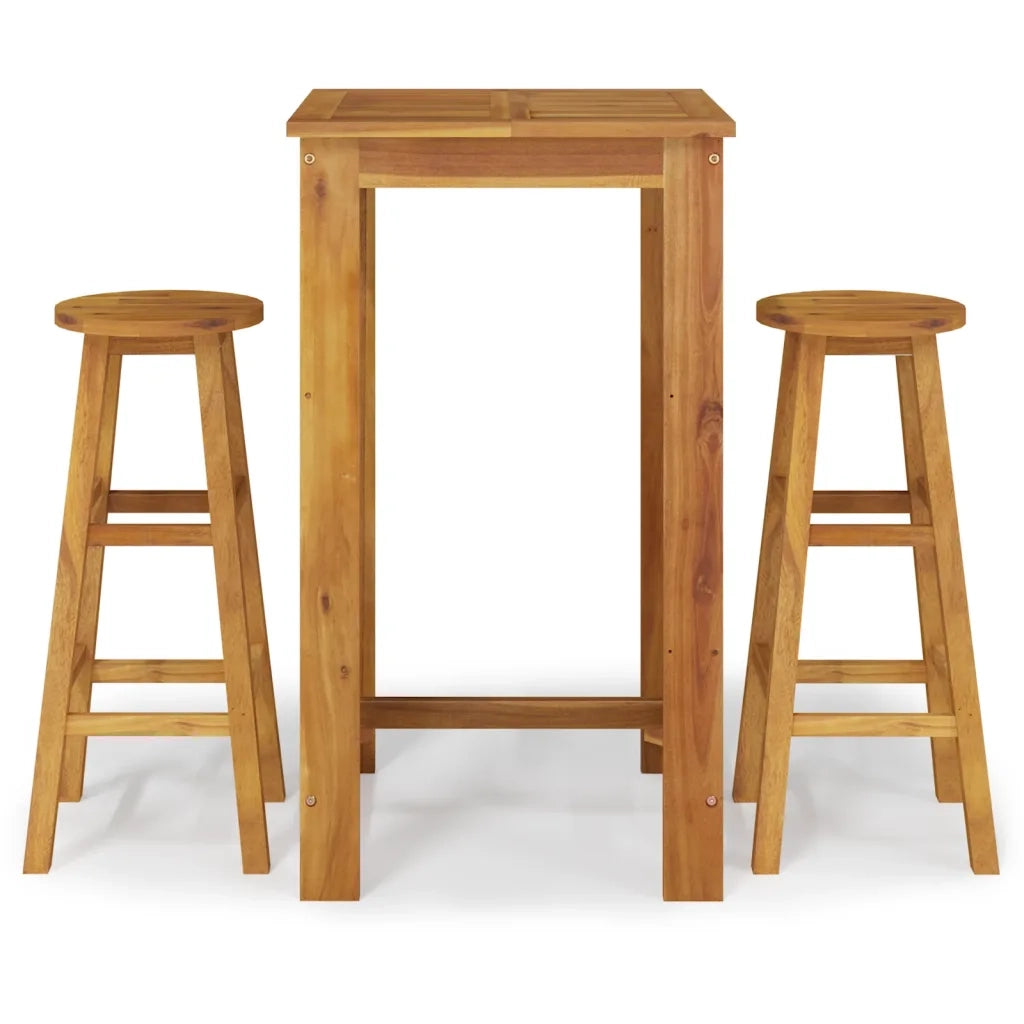 Set da Bar da Giardino 3 pz | Set Salotto da Giardino in Legno Massello di Acacia