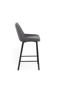 Set 2 Sgabelli 50x44xH94 cm in Tessuto Fox Grigio Scuro