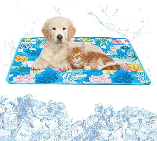 Cuscino raffreddante per cani - Matrimoniale raffreddante per cani - Coperta raffreddante morbida - Resistente ai graffi - 60 x 50 cm - Blu