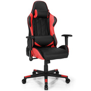 Sedia da gaming girevole a 360¡ã con poggiatesta e cuscino lombare, Sedia ergonomica per computer Nero e rosso-Sedie gaming