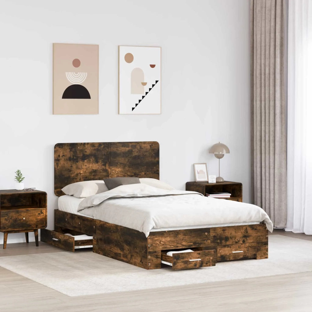 Struttura del letto Rovere fumé 120 x 200 cm Legno multistrato 3412805