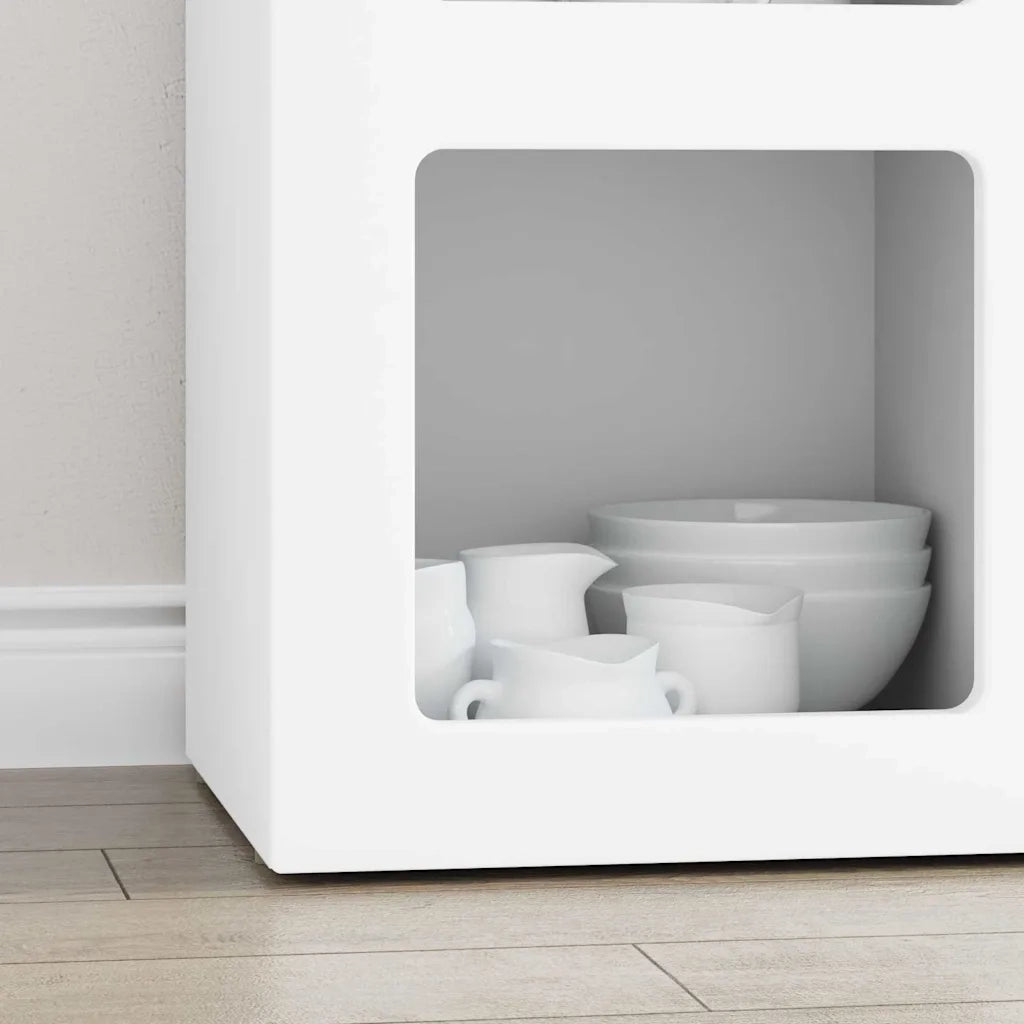 Credenza-Buffet-Armadio da cucina Bianco 59 x 35 x 80.5 cm Legno multistrato