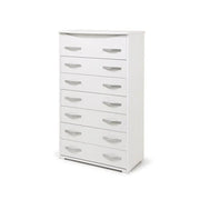 Cassettiera Bianco Frassinato in legno nobilitato con 7 cassetti h127x76x42 cm
