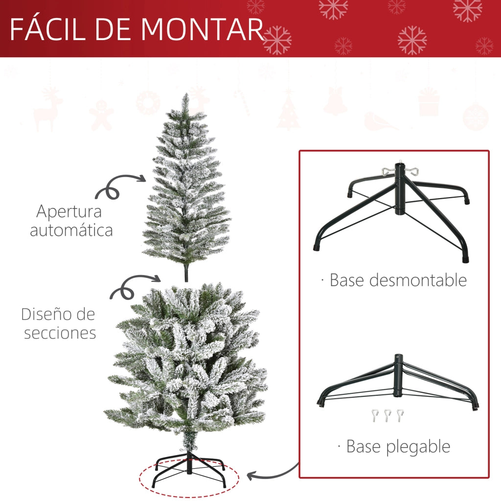 Albero di Natale Artificiale ¨C zephmum ¨C Verde e Bianco ?60x180 cm