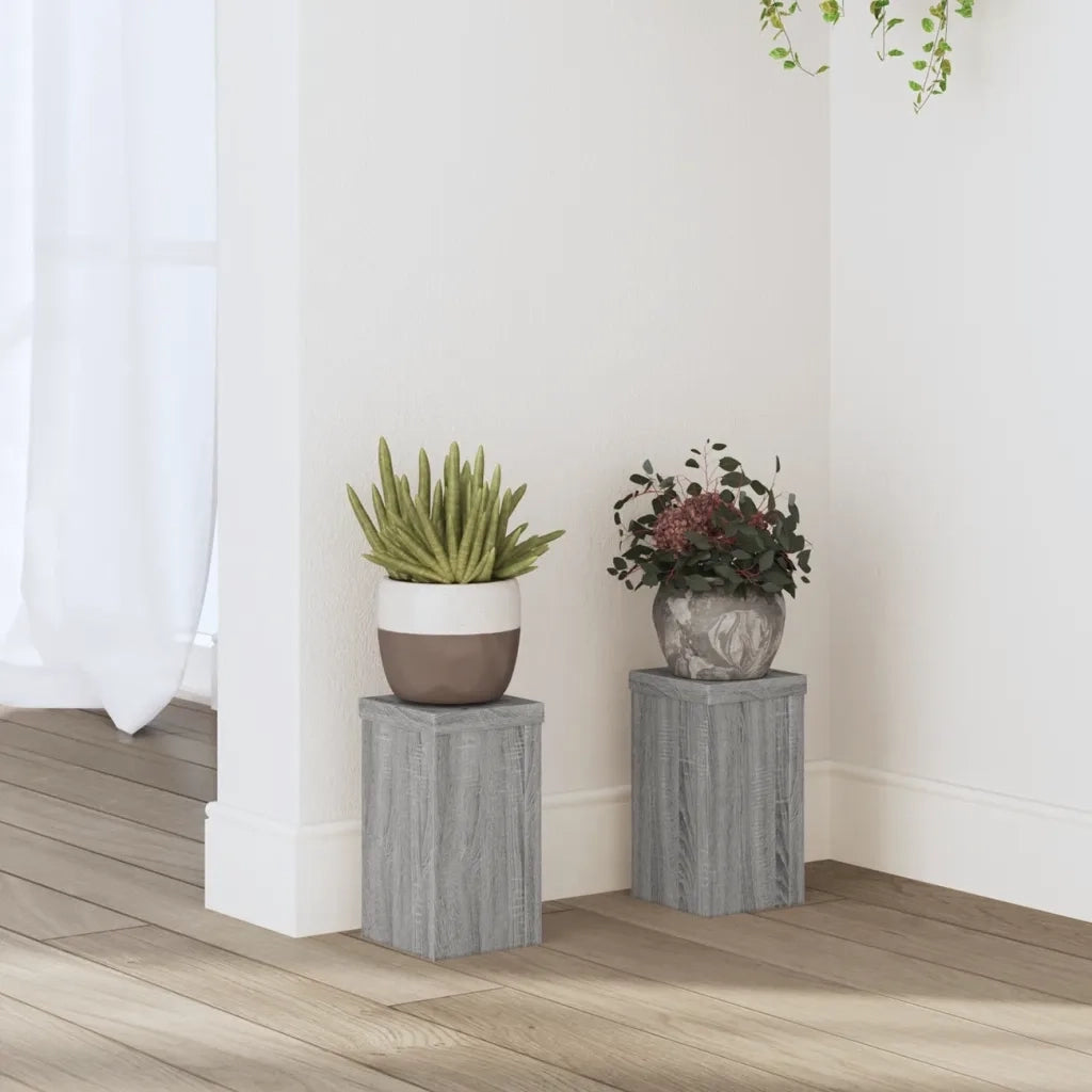 vidaXL Supporti per Piante 2 pz Grigio 10x10x18 cm in Multistrato