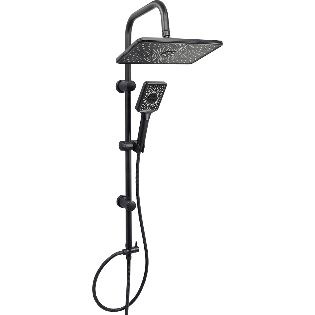 COLONNA DOCCIA CON SOFFIONE CM. 20X30 + DOCCINO NERO OPACO