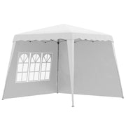 Gazebo Pieghevole da Giardino 2,4x2,4x2,5m in Acciaio e Tessuto Oxford Bianco