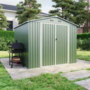 Casetta da giardino in acciaio zincato verde 2,56x2,56xh2,16m - 111kg - 6,55 metri quadri