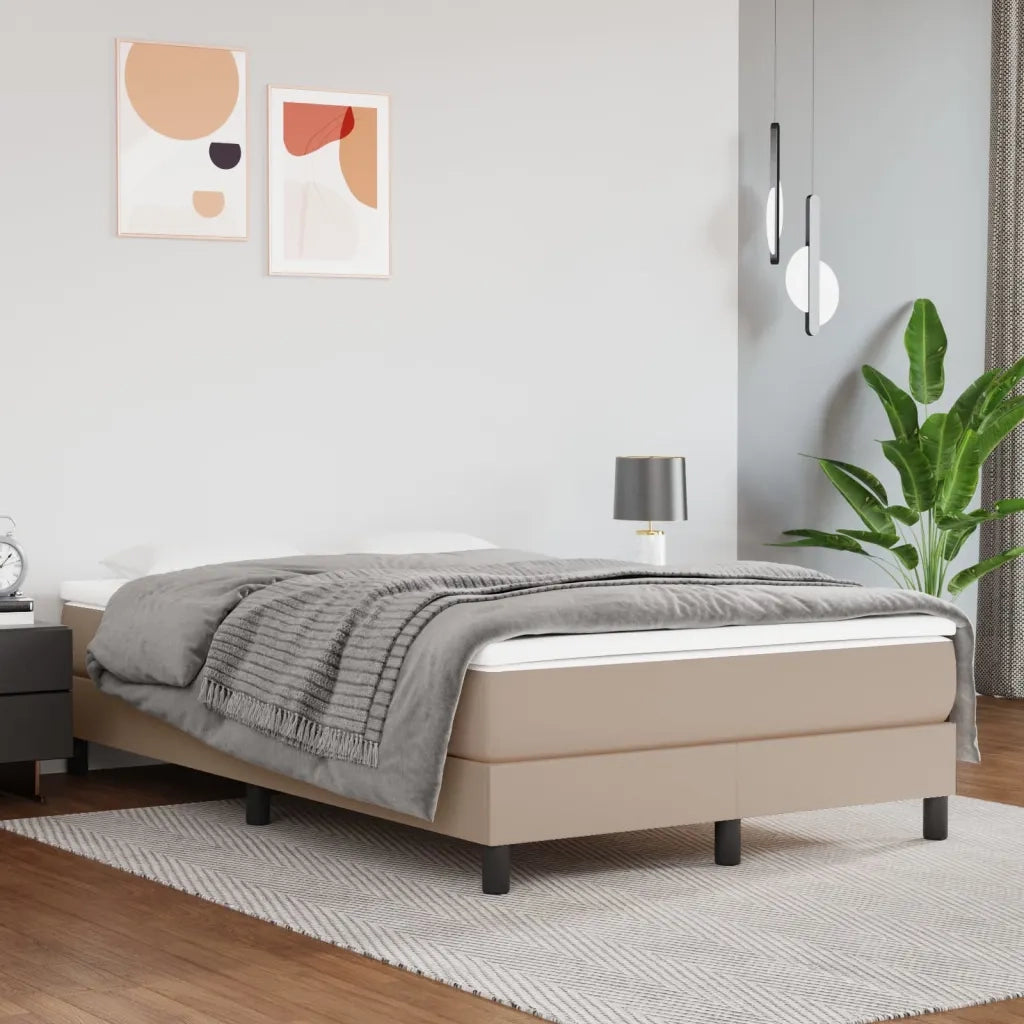 Giroletto a Molle con Materasso Cappuccino 120x190cm Similpelle
