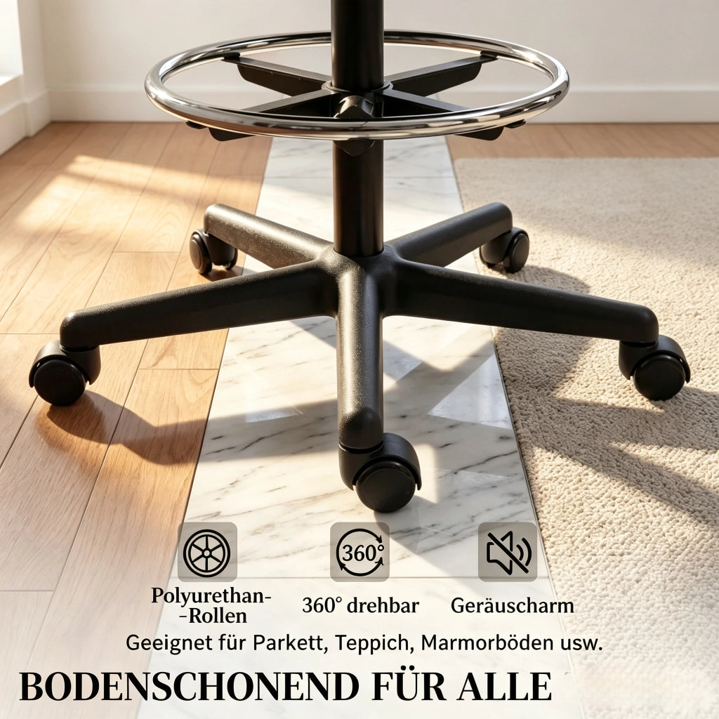 SEDIA DA UFFICIO Ergonomica con poggiapiedi 59x58x103-123 cm Nero
