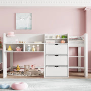 Letto mezzano - Xylo - 90x200 cm a casetta bianco