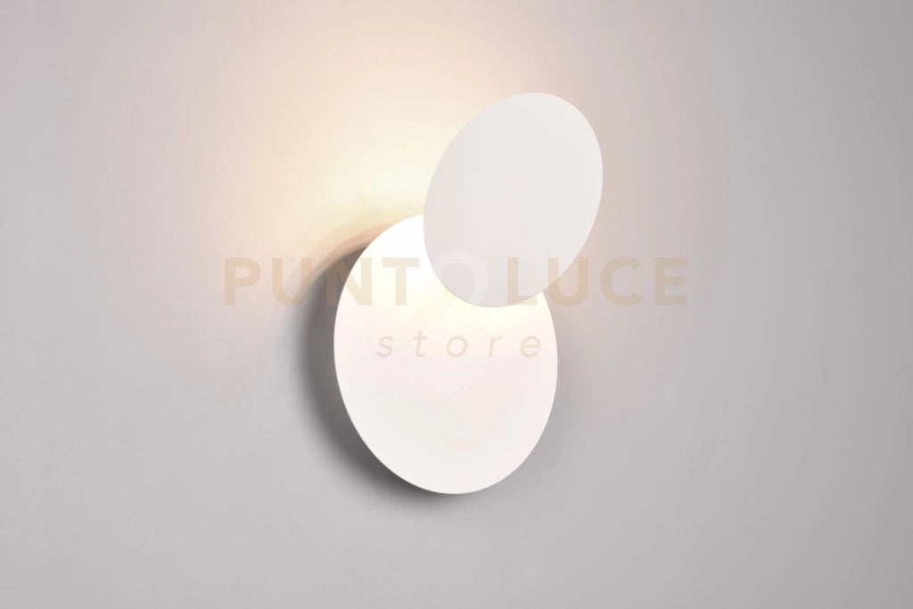 MIO APPLIQUE LED 6W 560lm, 3000K METALLO BIANCO DIFFUSORE ROTONDO ORIENTABILE D. 18CM