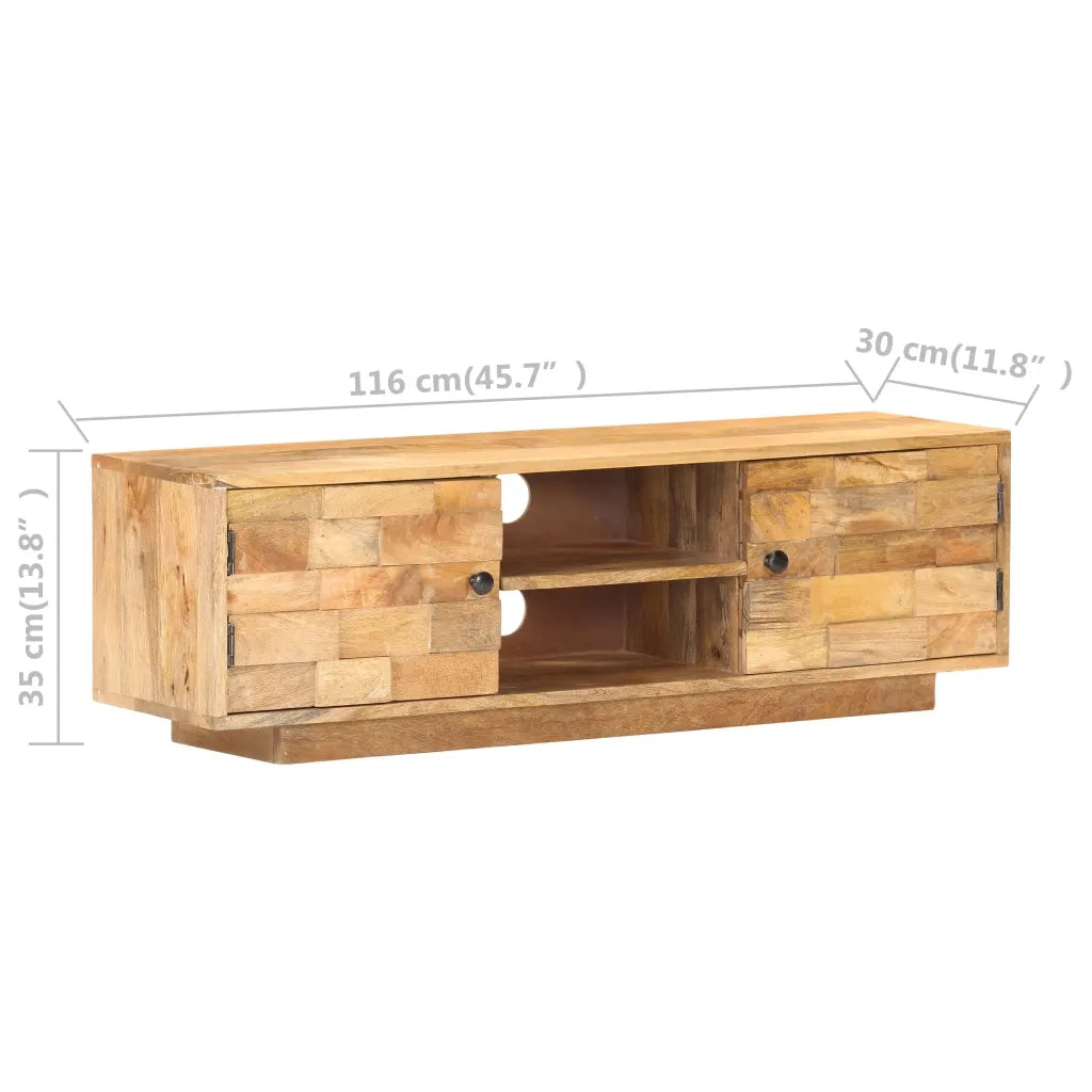 Mobile Porta TV 116x30x35 cm in Legno Massello di Mango 320472