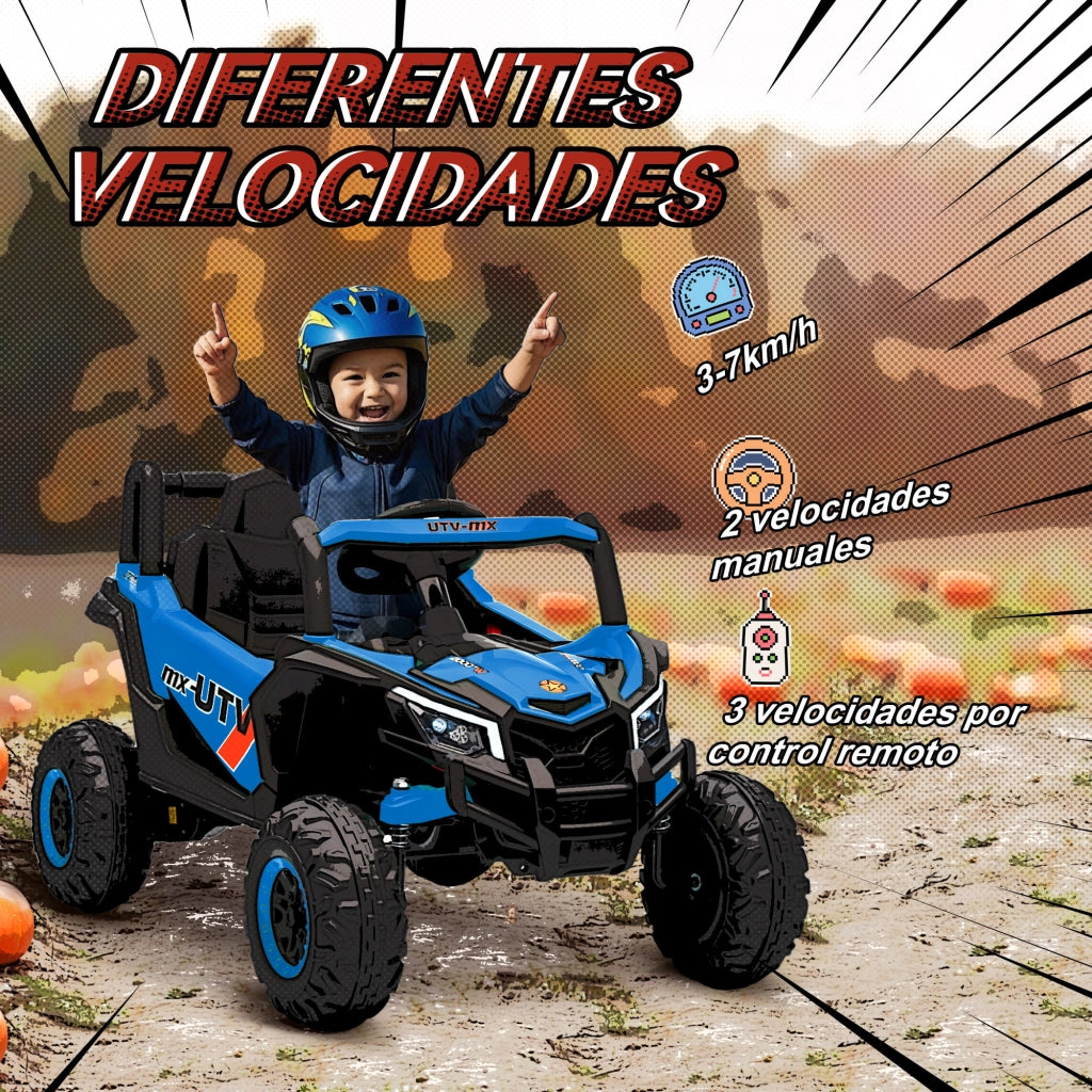 Veicolo Elettrico per Bambini 12V ¨C Minimal ¨C 2 Motori, Telecomando 2.4G, Sospensione, Blu