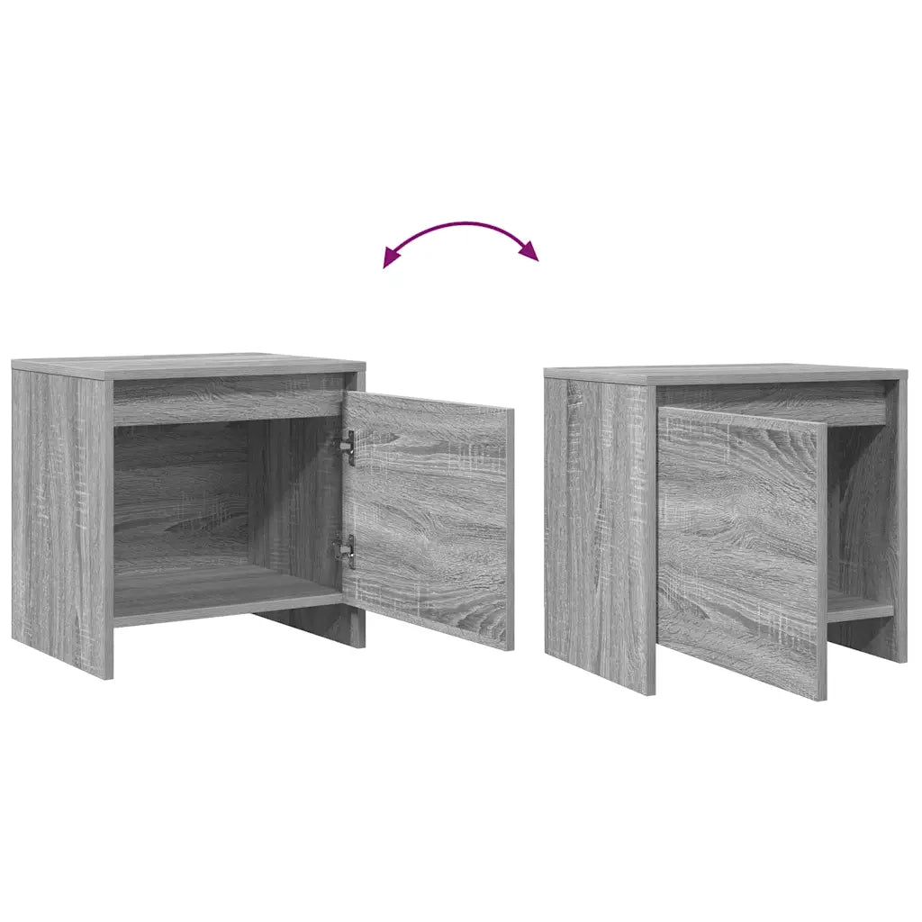 Comodino Grigio Sonoma 45x34x44,5 cm in Truciolato 813046