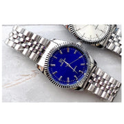 Trade Shop - Orologio Da Polso Ik Collection Uomo Donna Analogico Quarzo Silver Quadrante Blu -