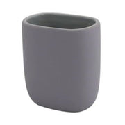 Trade Shop - Bicchiere Porta Spazzolini Dentifricio Piatto Grigio Arredo Bagno Accessorio 87810 -