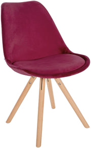Sedia Sofia Velvet bordeauxrot,natura (rotondo)