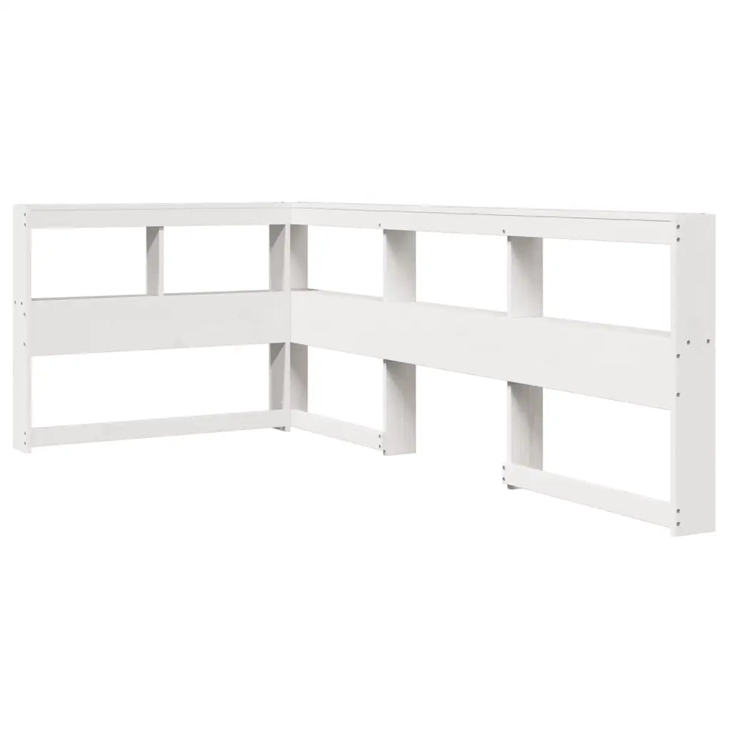 Letto Libreria senza Materasso-Struttura Letto con contenitore Bianca 90x200 cm Legno di Pino 692038