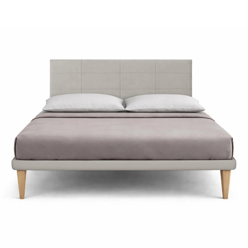 Letto imbottito Matrimoniale 180x190 cm Square - Similpelle,Tortora,Con rete