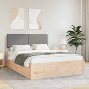Letto con Testiera Rivestita Grigio chiaro 135 x 190 cm