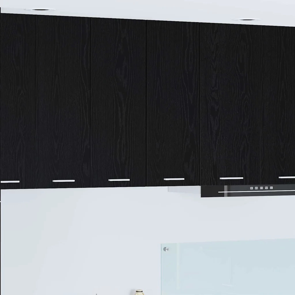 Armadio pensile con porta Rovere Nero e Bianco 30 x 31 x 80 cm 884244