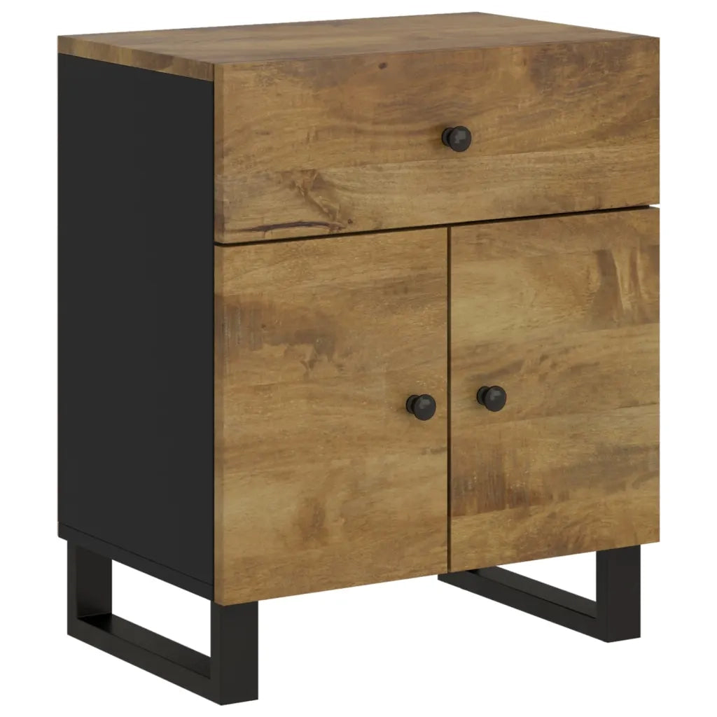 Comodino 50x33x60cm Legno Massello di Mango e Legno Multistrato 350671