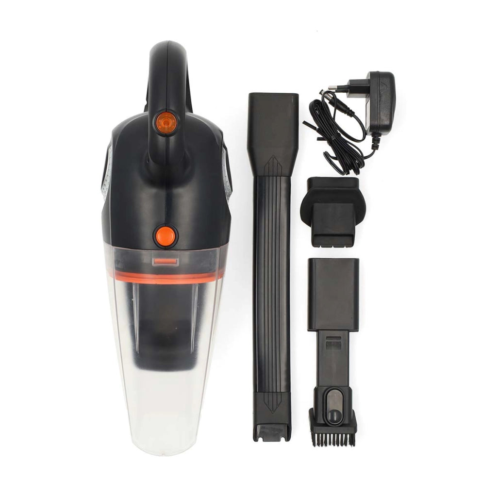 Aspirapolvere Portatile senza fili 90W Secco e Umido Batteria 2200mAh Contenitore 0.4 L Nero / Arancione Nedis