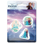 Trade Shop - Kit Gomme Per Cancellare 3pz Sagomate Tema Frozen Cancelleria Per Bambine Scuola 953674 -