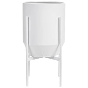 Fioriera in ferro bianco 33 x 33 x 62 cm Vaso da interno in metallo moderno in stile industriale