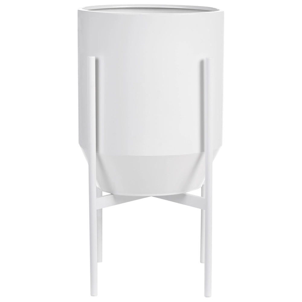 Fioriera in ferro bianco 33 x 33 x 62 cm Vaso da interno in metallo moderno in stile industriale