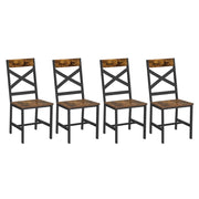 Sedie da pranzo set da 4 sedie da cucina struttura ergonomica in acciaio stile industriale per soggiorno/cucina marrone 12_0004982