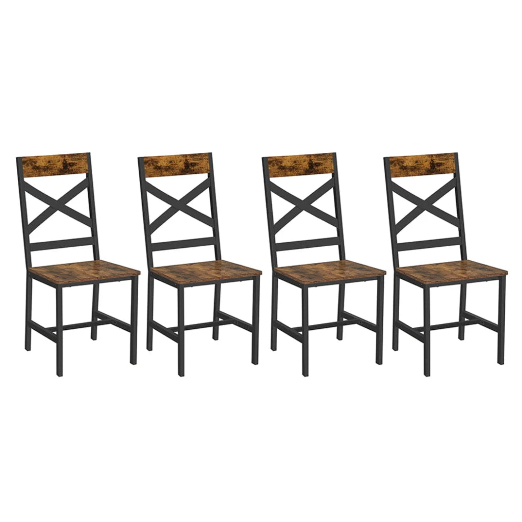 Sedie da pranzo set da 4 sedie da cucina struttura ergonomica in acciaio stile industriale per soggiorno/cucina marrone 12_0004982