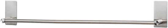 Supporto per asciugamano senza forare 75cm in acciaio inossidabile RVS Supporto autoadesivo per asciugamano robusto per bagno, camera da letto, cucina in acciaio inossidabile Zilver