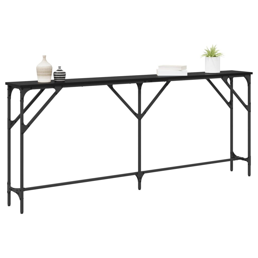Tavolo Consolle Rovere Nero 180x23x75 cm Legno Ingegnerizzato