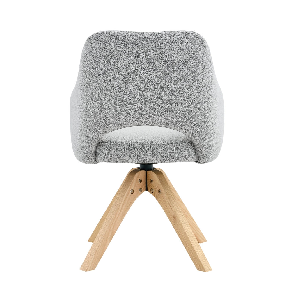 SEDIA Girevole Set da 2 pezzi Tessuto Grigio Chiaro Strutturato Legno Massello